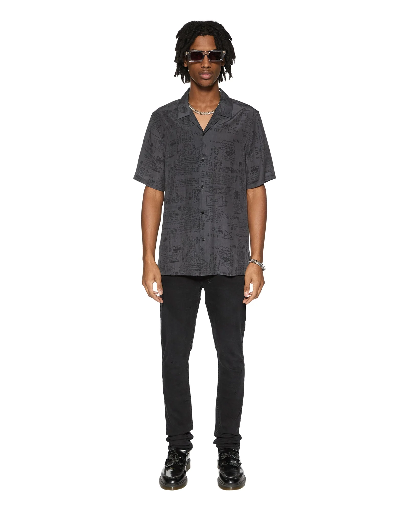 VERSES RESORT SS SHIRT BLACK - Image 2