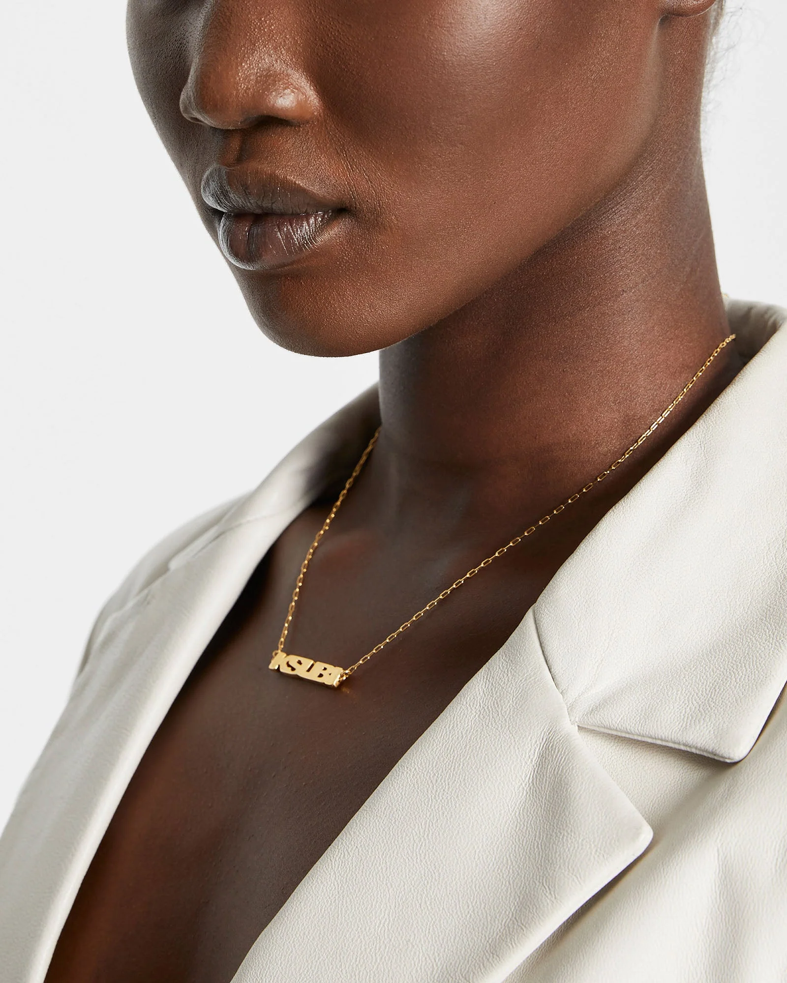 VIVIAN LEATHER BLAZER OFF WHITE - Image 3
