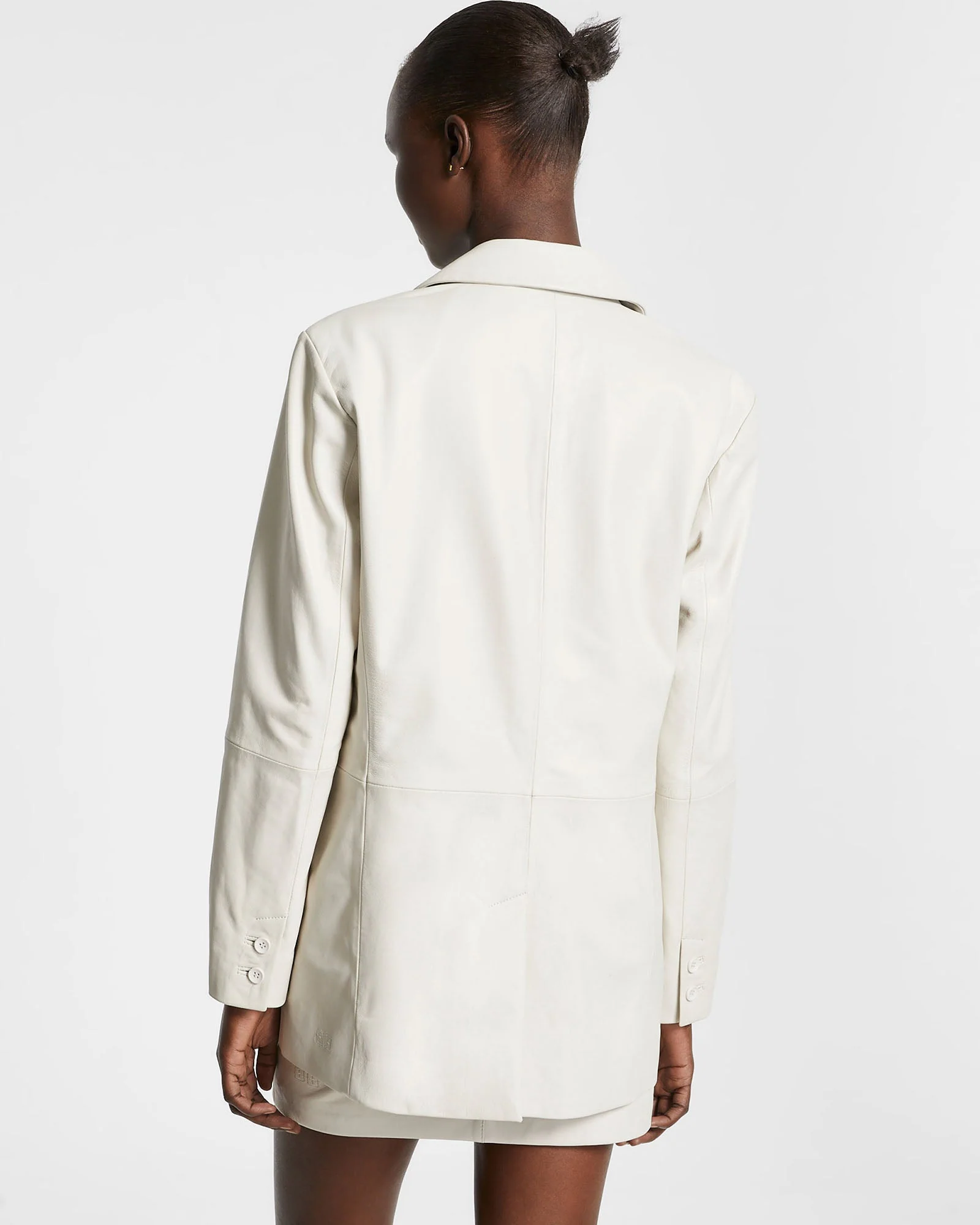VIVIAN LEATHER BLAZER OFF WHITE - Image 4