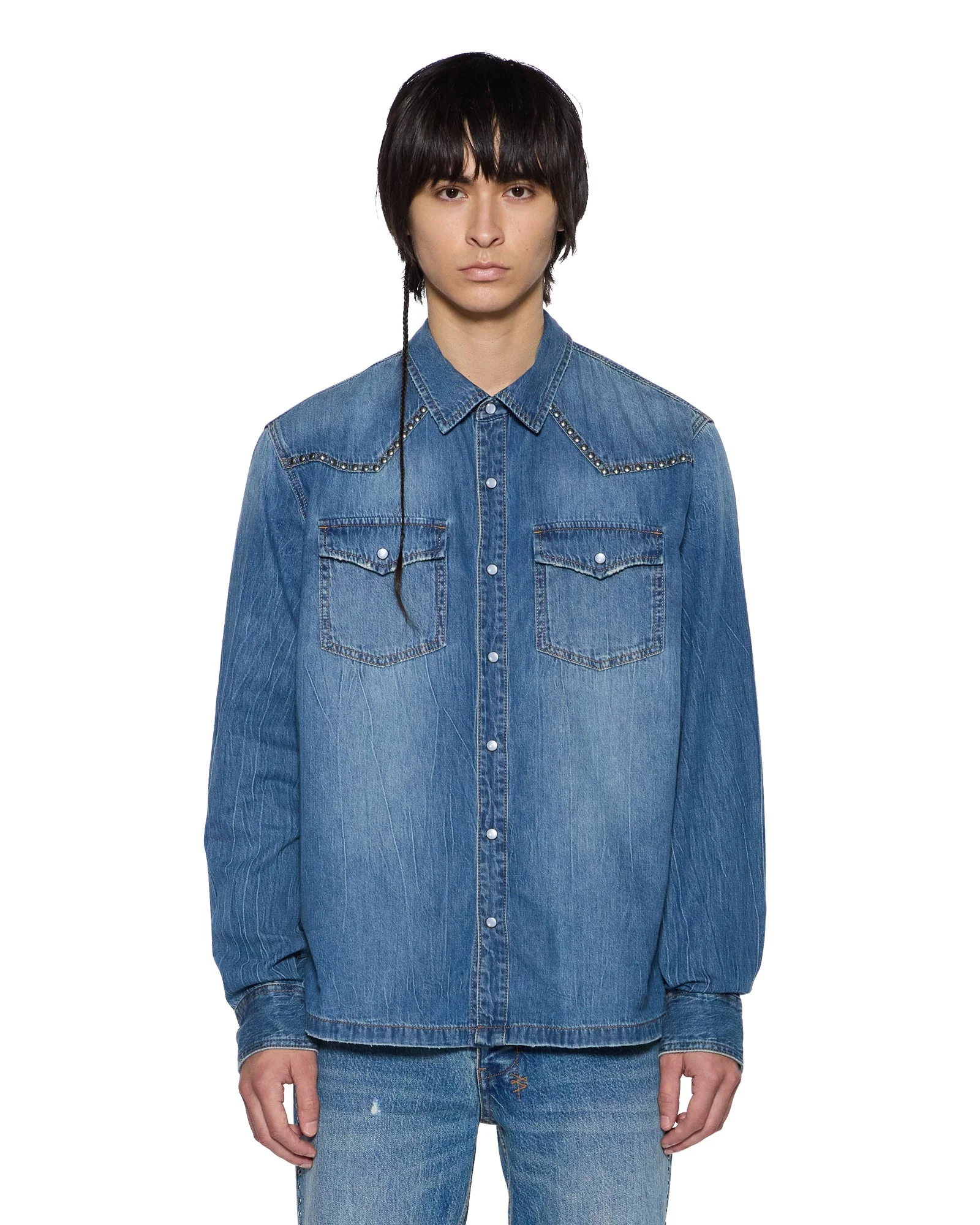 WHIPLASH LS SHIRT TEXAS BLUE STUDDED - Image 3