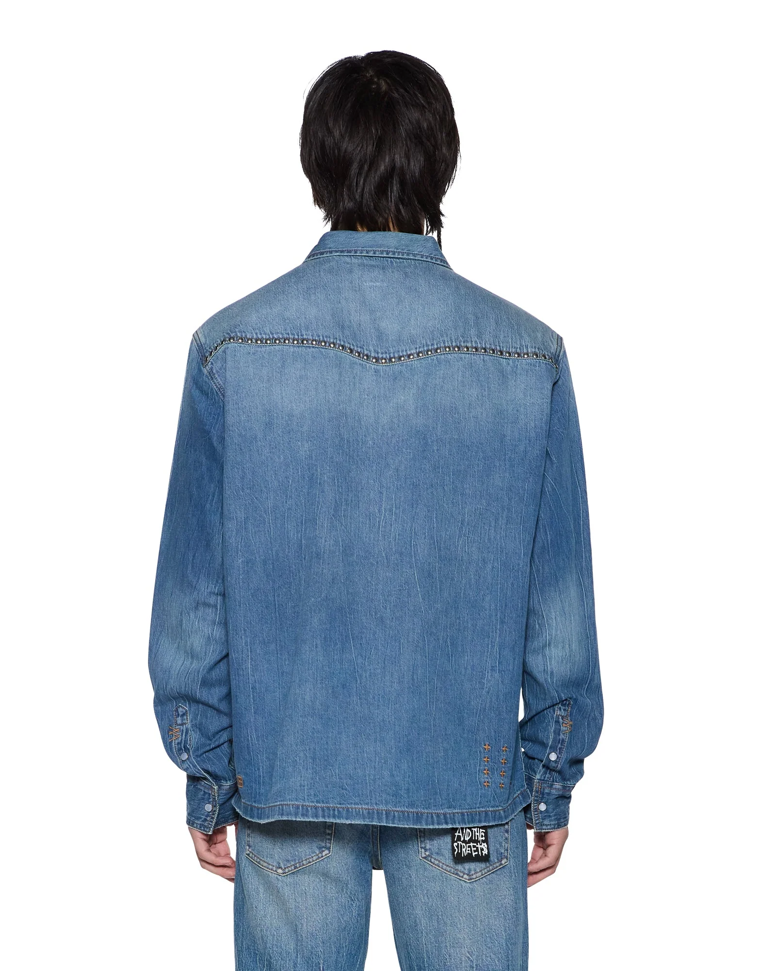 WHIPLASH LS SHIRT TEXAS BLUE STUDDED - Image 4